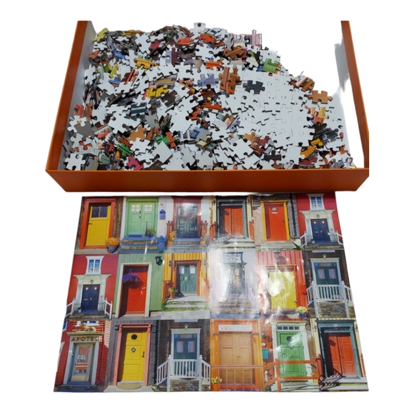 Colorful Doors Jigsaw Puzzle 29.5” By 19.5” Inches By Talking Tables 1000 Pieces - Picture 4 of 8